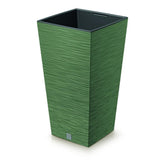 Prosperplast Furu Square Planter 24x24x45cm - Earth Green